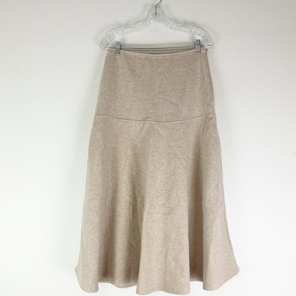 OGL Neutral Beige Flared Maxi Skirt